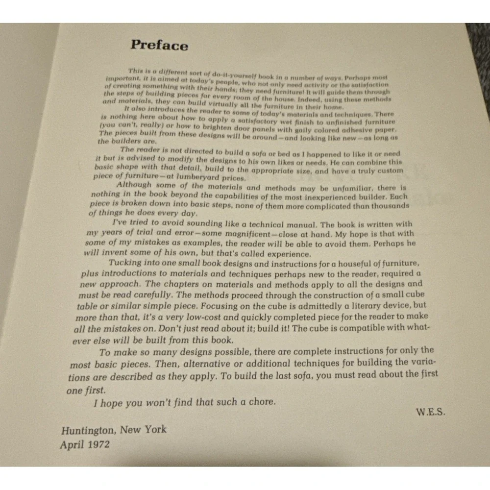 Designer Furniture Anyone Can Make William E Schremp 1972‎ Hardback Book